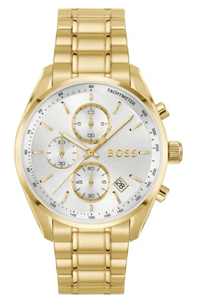 Hugo Boss Boss Grand Prix Chronograph Bracelet Watch, 40mm In Gold