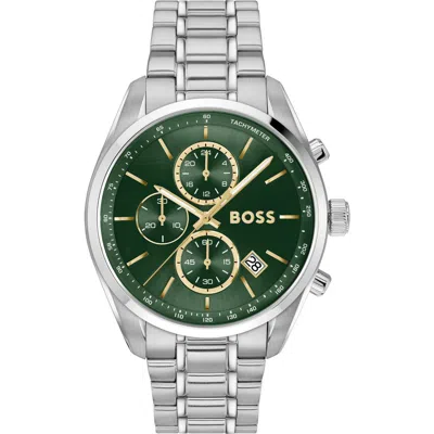 Hugo Boss Boss Grand Prix Chronograph Bracelet Watch, 44.5mm In Green