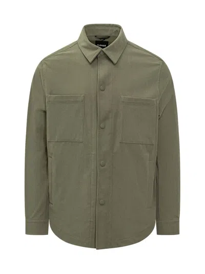 Hugo Boss Boss Green Boss Cotton Overshirt With Front Pockets