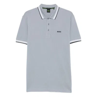 Hugo Boss Boss Grey Polo Shirts Men In Blue