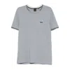 Hugo Boss Tipped-collar Cotton T-shirt In Gray