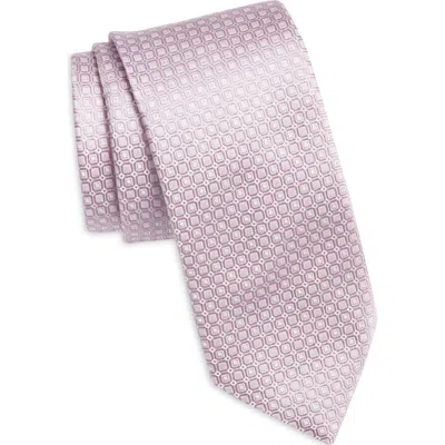 Hugo Boss Boss Grid Silk Blend Tie In Purple