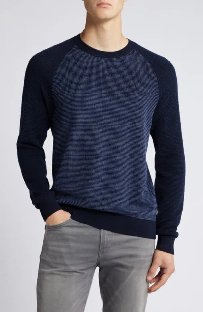 Hugo Boss Boss Man Sweater Navy Blue Size Xl Virgin Wool, Cotton