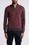 HUGO BOSS BOSS DAMBINO HALF ZIP VIRGIN WOOL PULLOVER