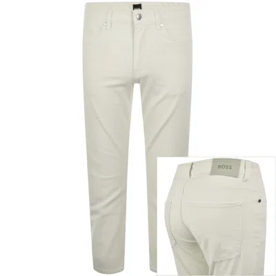 Hugo Boss Boss H Delaware Slim Fit Trousers Off White In Gray