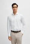 Hugo Boss Mens Boss Regular-fit Long-sleeve Stretch-linen Shirt