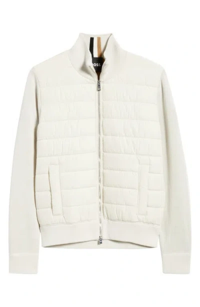 Hugo Boss Boss H-hernesto Mixed Media Jacket In White