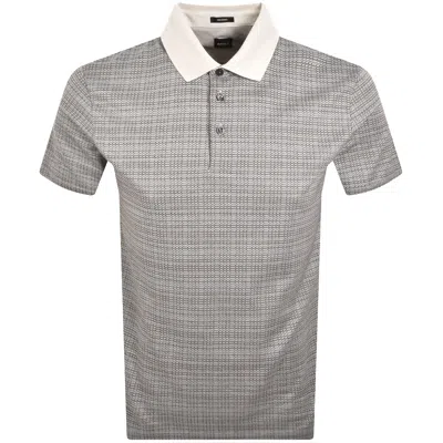 Hugo Boss Boss H-parris 102 Polo T Shirt Off White In Gray