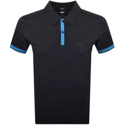 Hugo Boss Boss H Phillipson Polo T Shirt Navy In Black