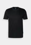 Hugo Boss Mercerised-cotton T-shirt With Large Jacquard-woven Monograms In Black