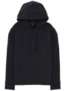 Hugo Boss Mens Dark Blue Branded Pouch-pocket Stretch-jersey Hoody Xl In Black