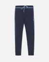 Hugo Boss Boss Hadiko Tape Blue Cotton Joggers In Blue