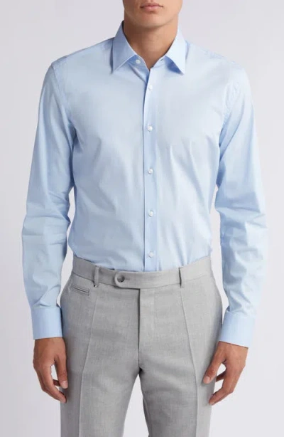 Hugo Boss Boss Hank Kent Slim Fit Dress Shirt In Light Blue