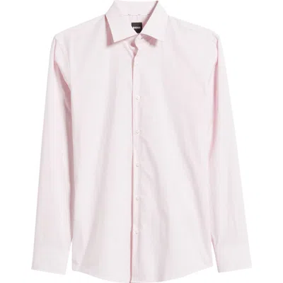 Hugo Boss Boss Hank Kent Slim Fit Performance Stretch Cotton Dress Shirt In White