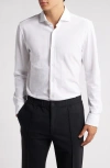 Hugo Boss Boss Roan Solid Stretch Cotton Button-up Shirt In White