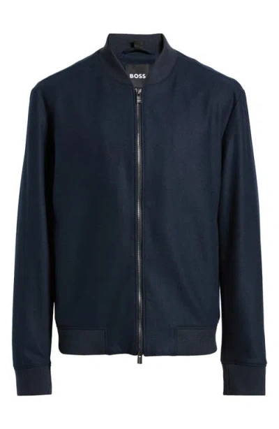Hugo Boss Boss Hanry Bomber Jacket In Blue