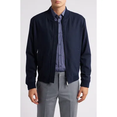 Hugo Boss Boss Hanry Bomber Jacket In Dark Blue