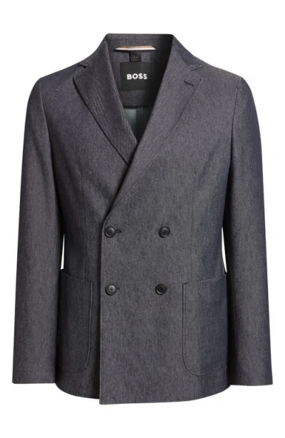 Hugo Boss Boss Hanry Double Breasted Sportcoat In Gray