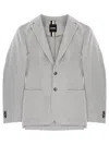 Hugo Boss Tailored Jacket Notch Lapel Front Pockets In Gray