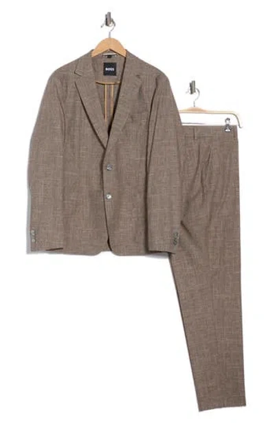 Hugo Boss Boss Hanry Notch Lapel Two Button Suit In Brown