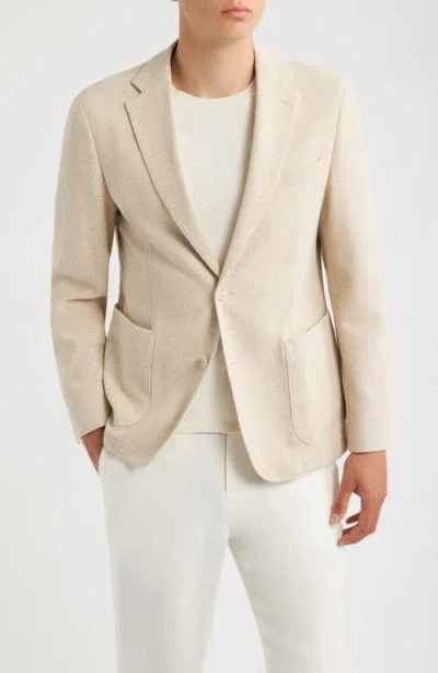 Hugo Boss Boss Hanry Slim Fit Knit Cotton Blend Sport Coat In Neutral