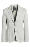 Hugo Boss Boss Hanry Slim Fit Plaid Sport Coat In Silver