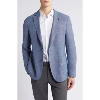 Hugo Boss Boss Hanry Slub Stretch Sport Coat In Open Blue