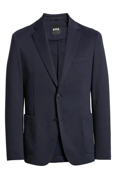 Hugo Boss Boss Hanry Solid Navy Stretch Sport Coat In Dark Blue