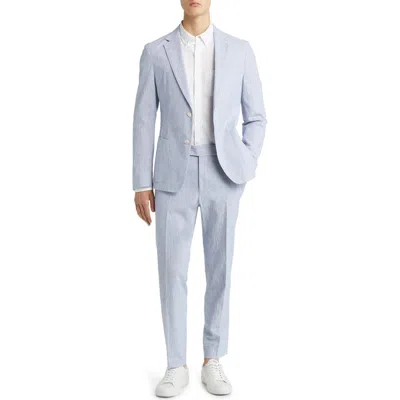 Hugo Boss Boss Hanry Stretch Cotton & Linen Suit In Blue