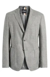 Hugo Boss Boss Hanry Tech Flannel Performance Sport Coat In Silver