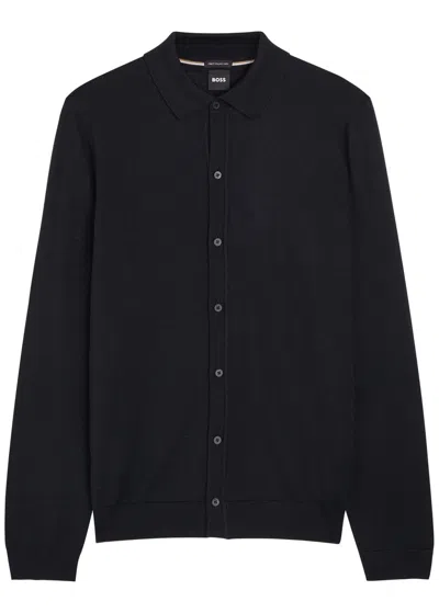 Hugo Boss Boss Men Slim Fit Shirt In Easy-iron Stretch Cotton Poplin In Black