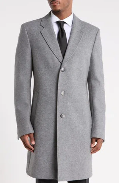Hugo Boss Boss Hendrick Wool Blend Coat In Gray