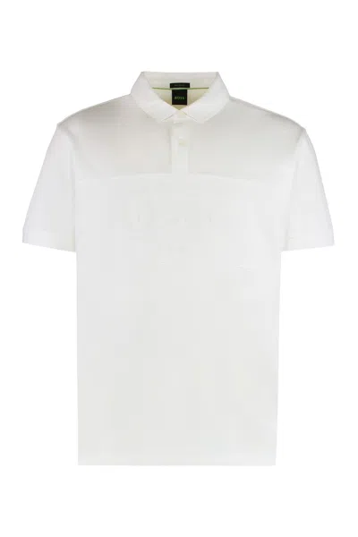 Hugo Boss Boss Heritage Cotton Polo For Men In White