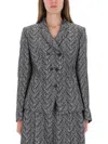 Hugo Boss Boss Women Herringbone Tweed Blazer In Brown
