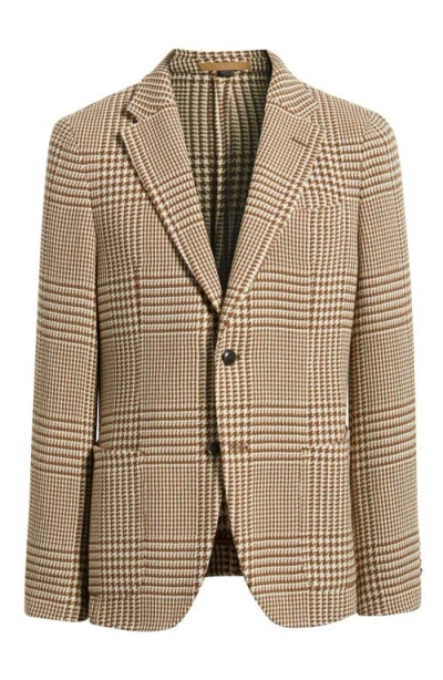 Hugo Boss Boss Heston Slim Fit Glen Plaid Wool Sport Coat In Brown