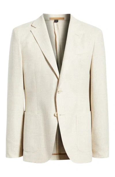 Hugo Boss Boss Heston Slim Fit Glen Plaid Wool Sport Coat In Neutral