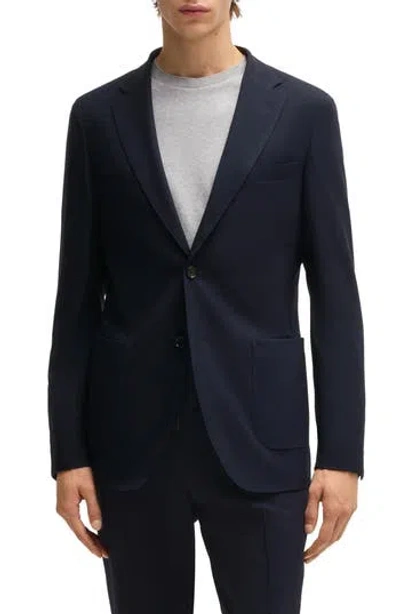 Hugo Boss Boss Heston Slim Fit Navy Stretch Wool Blend Sport Coat In Blue