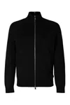 Hugo Boss Boss High Collar Zipped Cardigan In Black