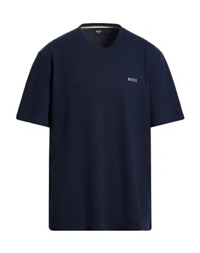 Hugo Boss Boss Homewear Man T-shirt Navy Size Xxl Cotton, Polyester In Blue