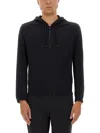 Hugo Boss Boss Minimalist Hooded Jacket With Zip Front And Elastic Cuffs In Black