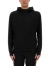 Hugo Boss Active Stretch Zip-up Hoodie In Black