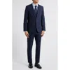 Hugo Boss Boss Houston Slim Fit 3-piece Navy Check Suit In Dark Blue