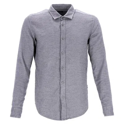 Hugo Boss Boss Hug Boss Slim Fit Buttoned Shirt In Grey Cotton