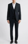 Hugo Boss Boss Slim Fit Wool Blend Suit With Micro Pattern