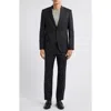 Hugo Boss Boss Huge Check Virgin Wool Suit In Medium Grey