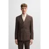 Hugo Boss Boss Huge Cotton & Virgin Wool Blend Suit In Dark Brown