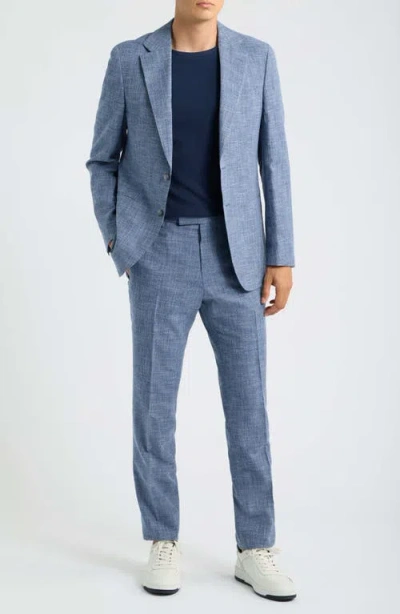 Hugo Boss Boss Huge Cotton & Virgin Wool Suit In Blue