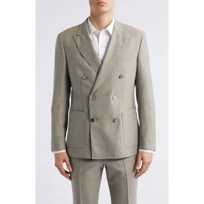 Hugo Boss Boss Huge Double Breasted Tan Wool Sport Coat In Light Beige