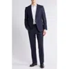 Hugo Boss Boss Huge Plaid Virgin Wool Suit In Navy