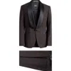 Hugo Boss Boss Huge Shawl Collar Dark Brown Wool & Mohair Tuxedo In Brown